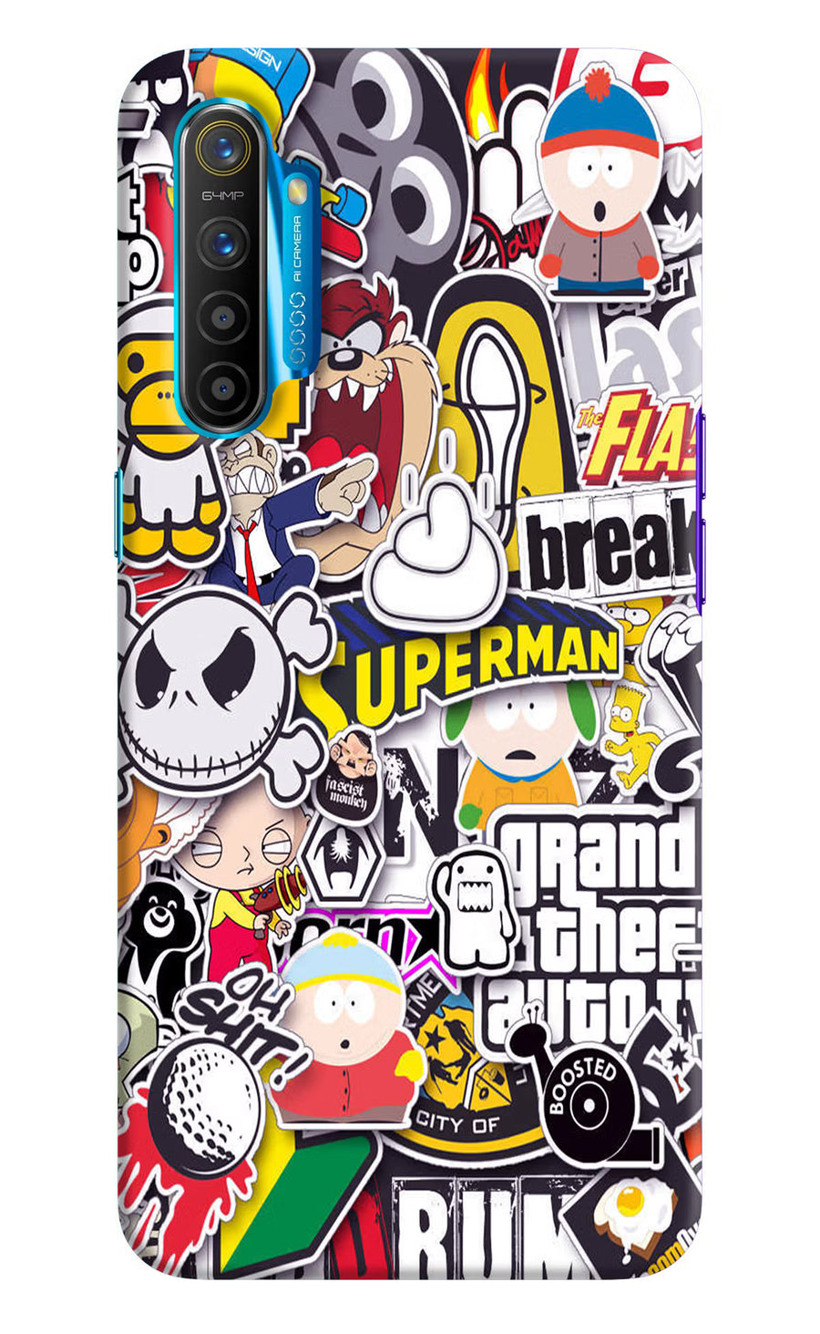 Sticker Bomb Realme XT/X2 Back Cover, Hard case