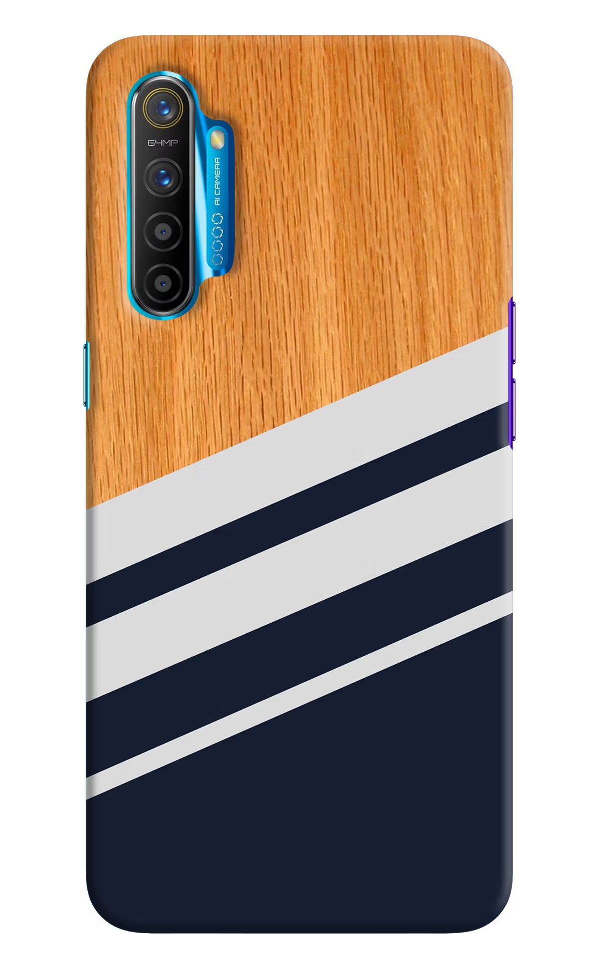 Blue and white wooden Realme XT/X2 Hard Case Back Cover by Casekaro