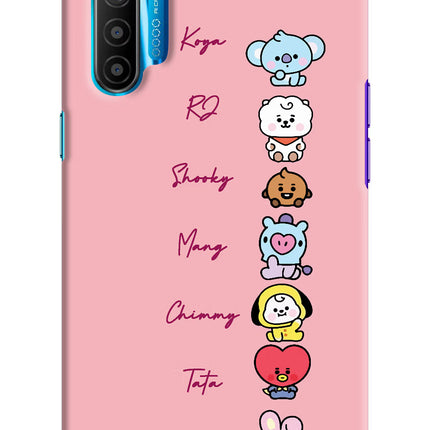 BTS names Realme XT/X2 Hard Case Back Cover by Casekaro