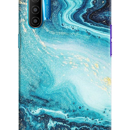 Blue Glitter Marble Realme XT/X2 Hard Case Back Cover by Casekaro