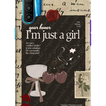 I am just a girl Realme XT/X2 Hard Case Back Cover by Casekaro