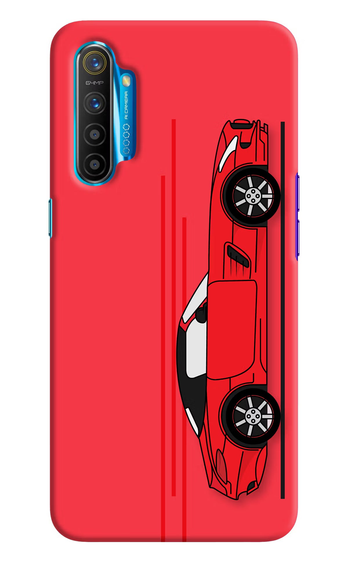 Red Velocity Realme XT/X2 Hard Case Back Cover by Casekaro