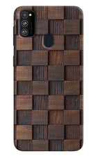 Wooden Cube Design Samsung M30s Hard Case Back Cover by Casekaro