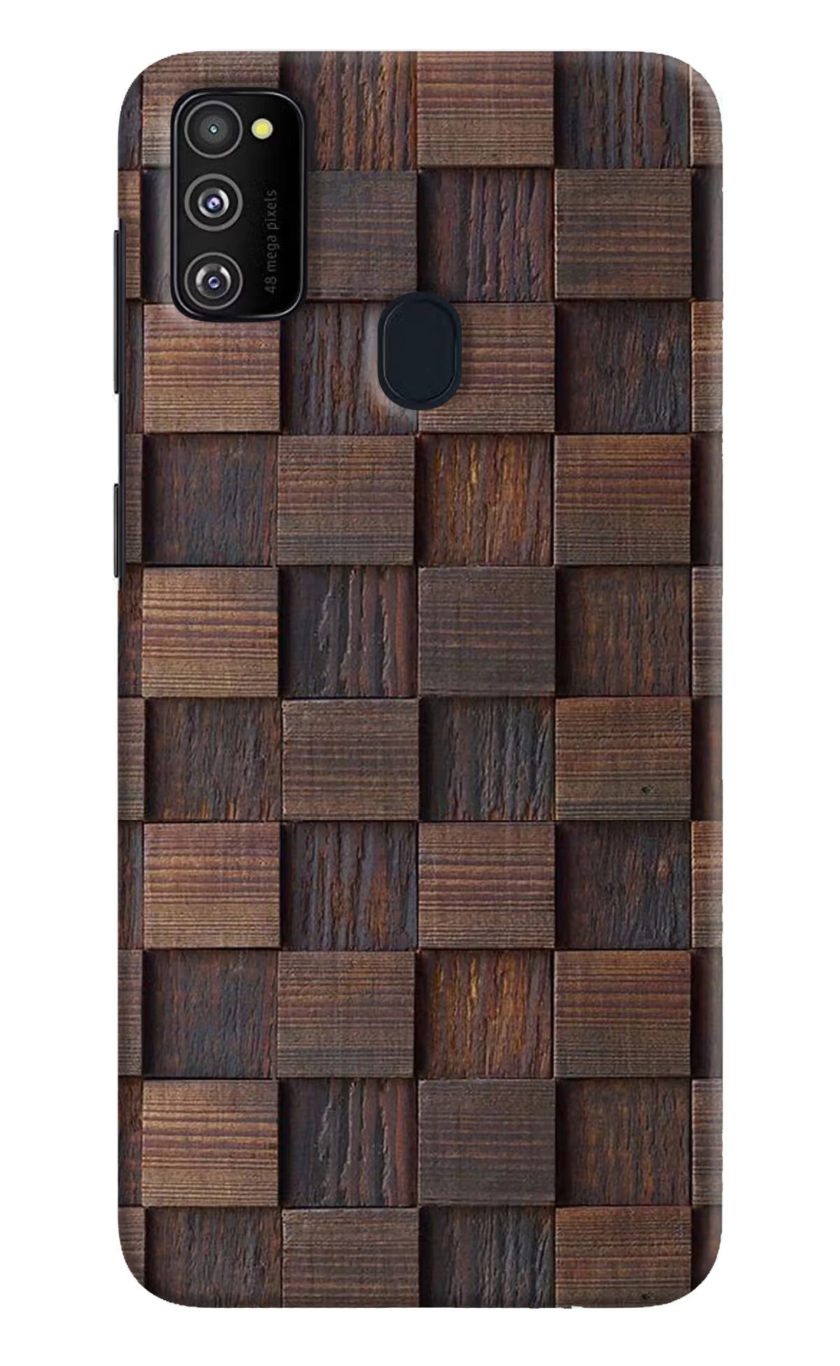 Wooden Cube Design Samsung M30s Hard Case Back Cover by Casekaro