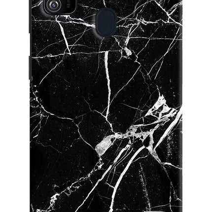 Black Marble Pattern Samsung M30s Hard Case Back Cover by Casekaro