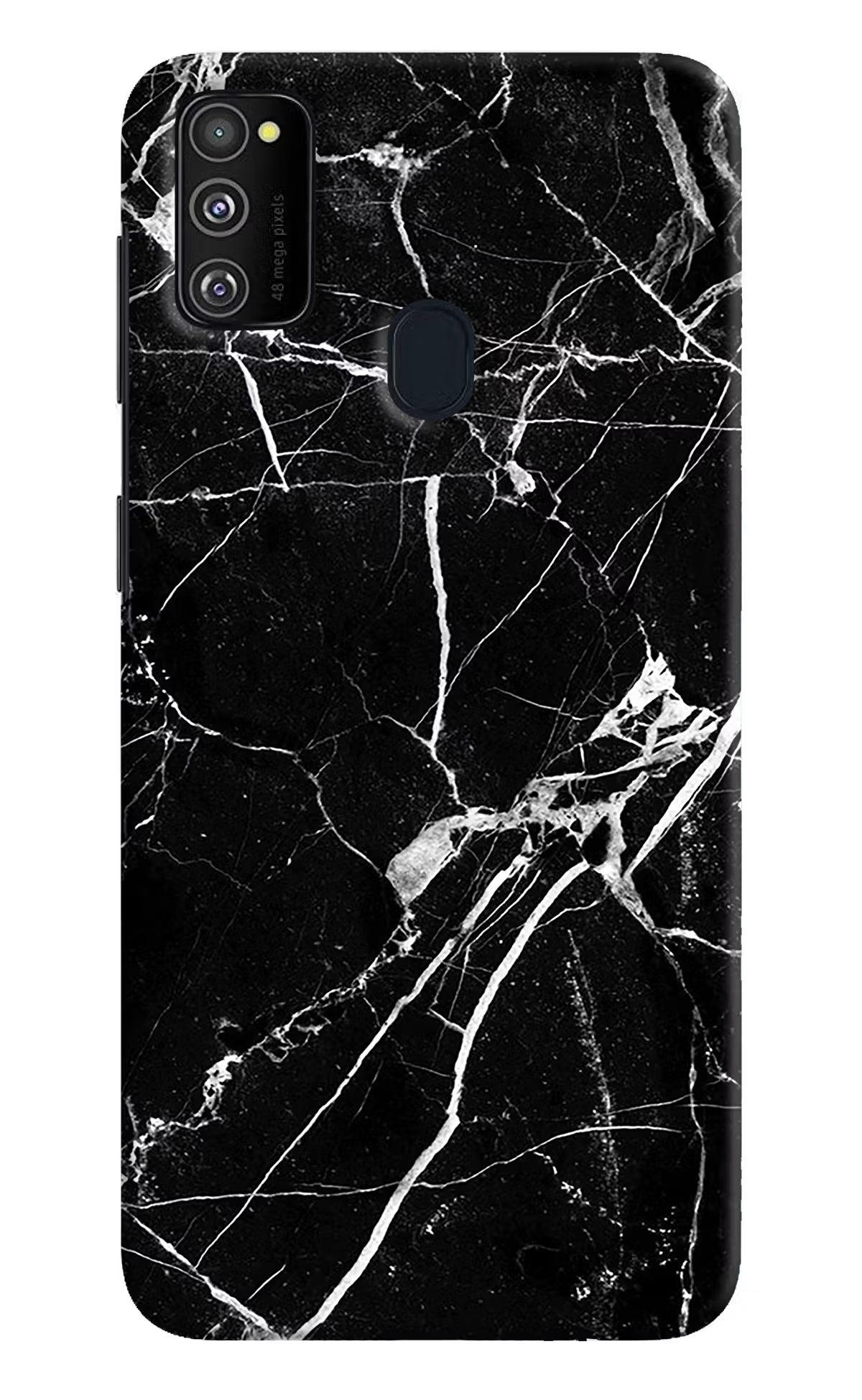 Black Marble Pattern Samsung M30s Hard Case Back Cover by Casekaro