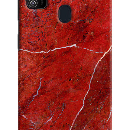 Red Marble Design Samsung M30s Hard Case Back Cover by Casekaro