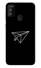 Paper Plane White Samsung M30s Hard Case Back Cover by Casekaro