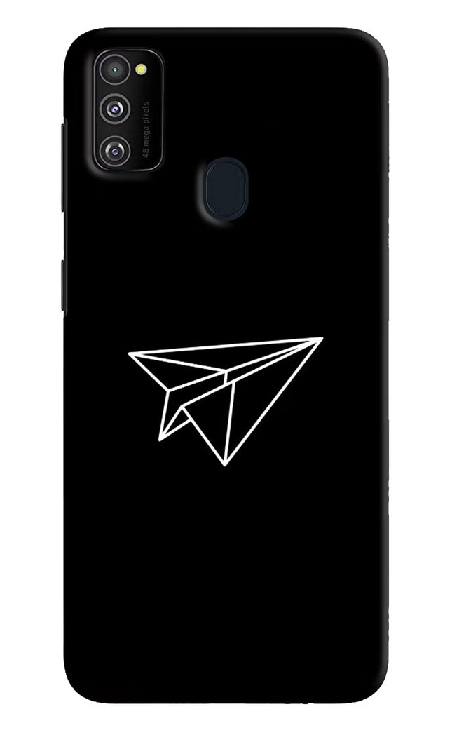 Paper Plane White Samsung M30s Hard Case Back Cover by Casekaro