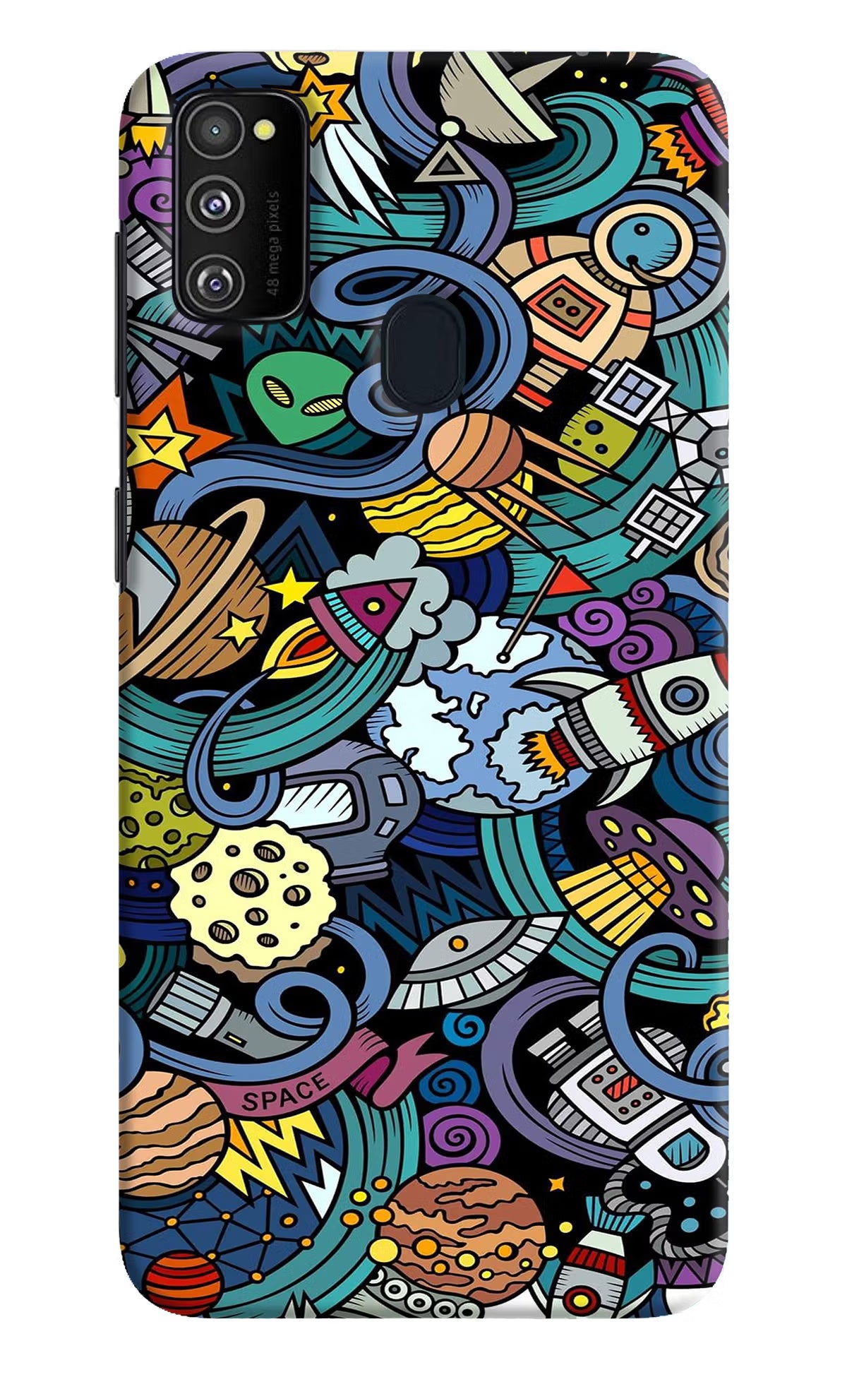 Space Abstract Samsung M30s Hard Case Back Cover by Casekaro
