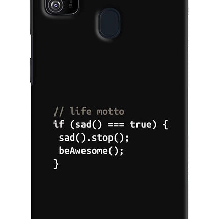 Life Motto Code Samsung M30s Hard Case Back Cover by Casekaro