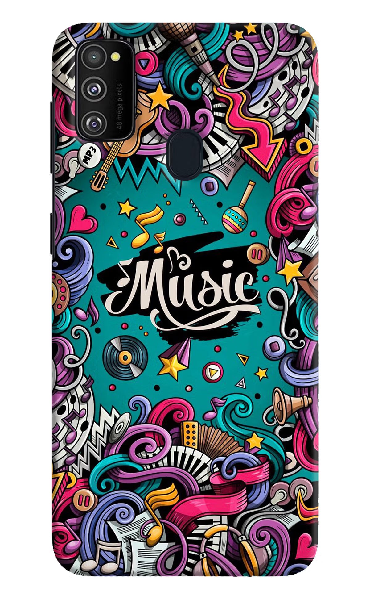Music Graffiti Samsung M30s Hard Case Back Cover by Casekaro