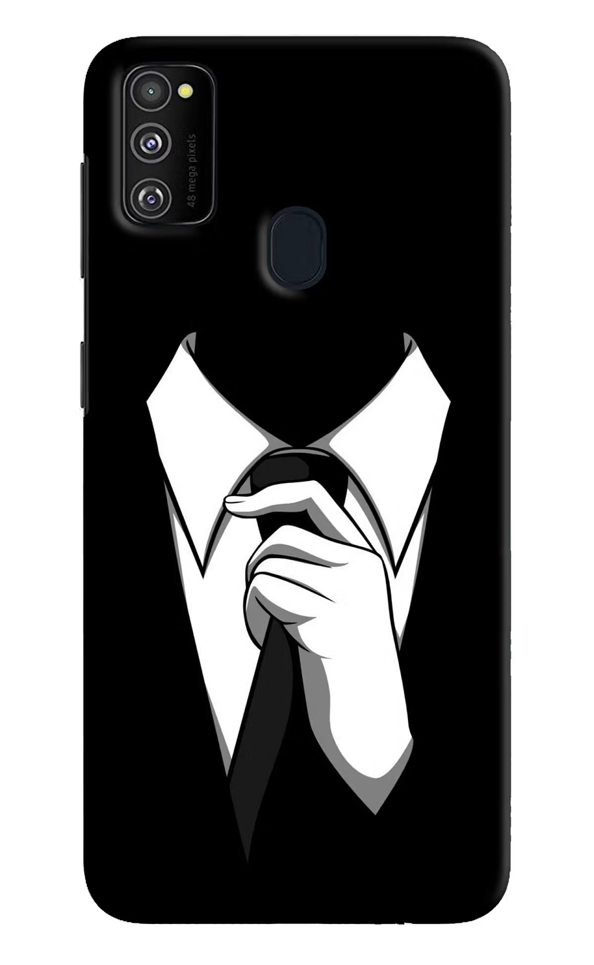 Black Tie Samsung M30s Hard Case Back Cover by Casekaro