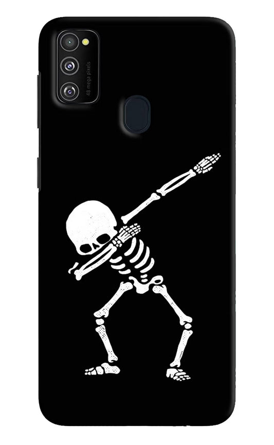 Dabbing Skeleton Art Samsung M30s Hard Case Back Cover by Casekaro
