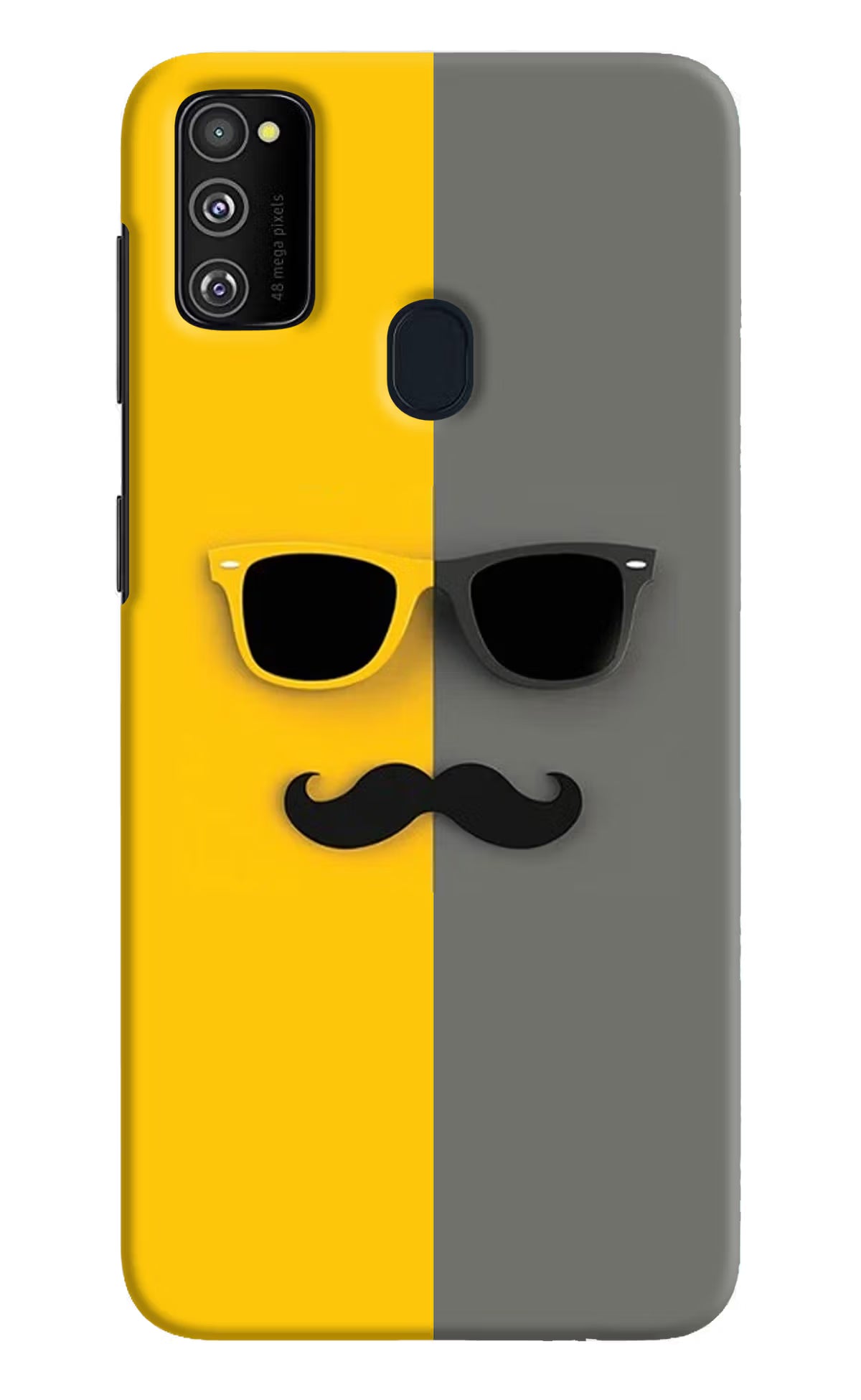 Sunglasses with Mustache Samsung M30s Hard Case Back Cover by Casekaro
