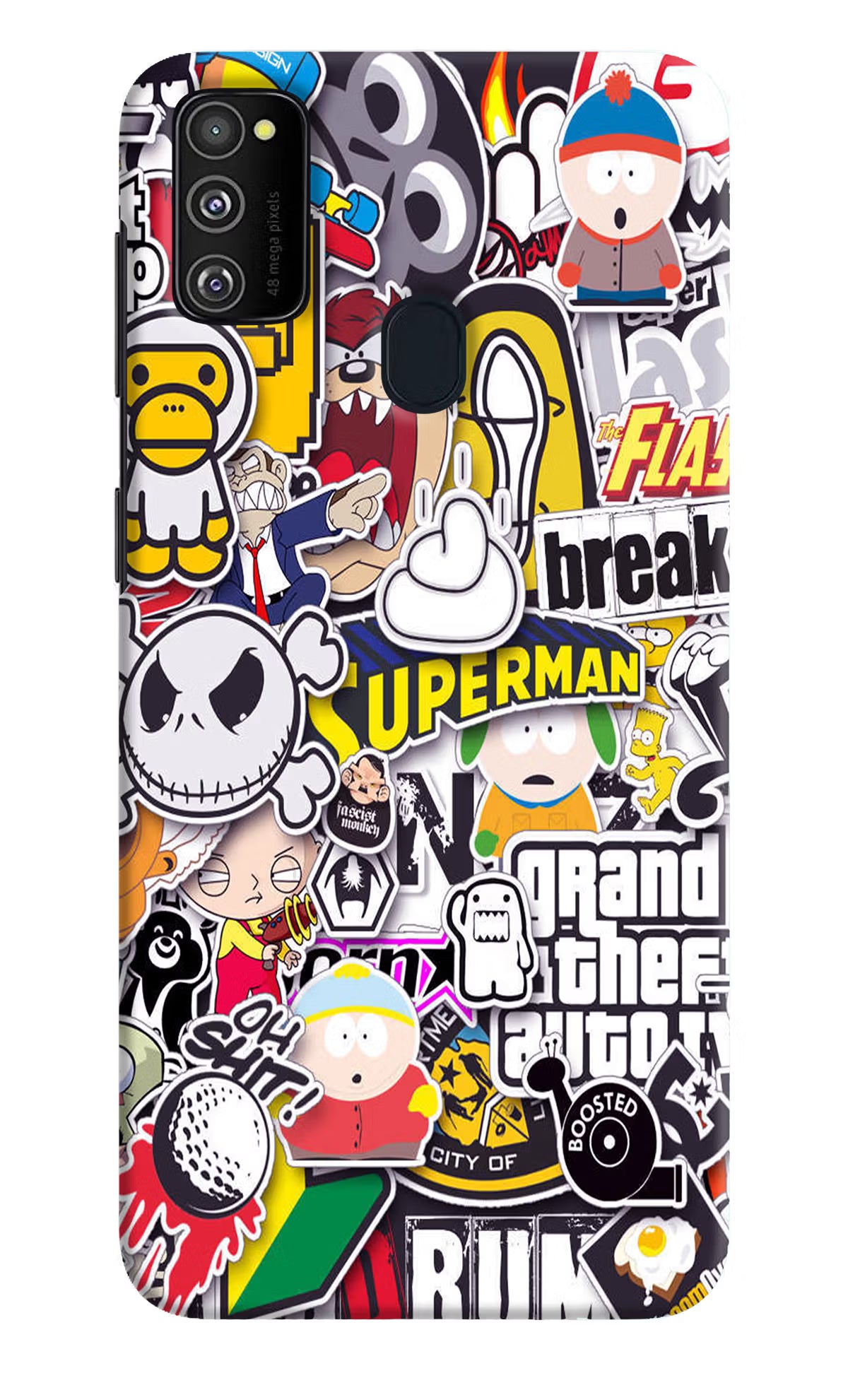 Sticker Bomb Samsung M30s Hard Case Back Cover by Casekaro