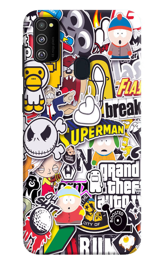 Sticker Bomb Samsung M30s Hard Case Back Cover by Casekaro