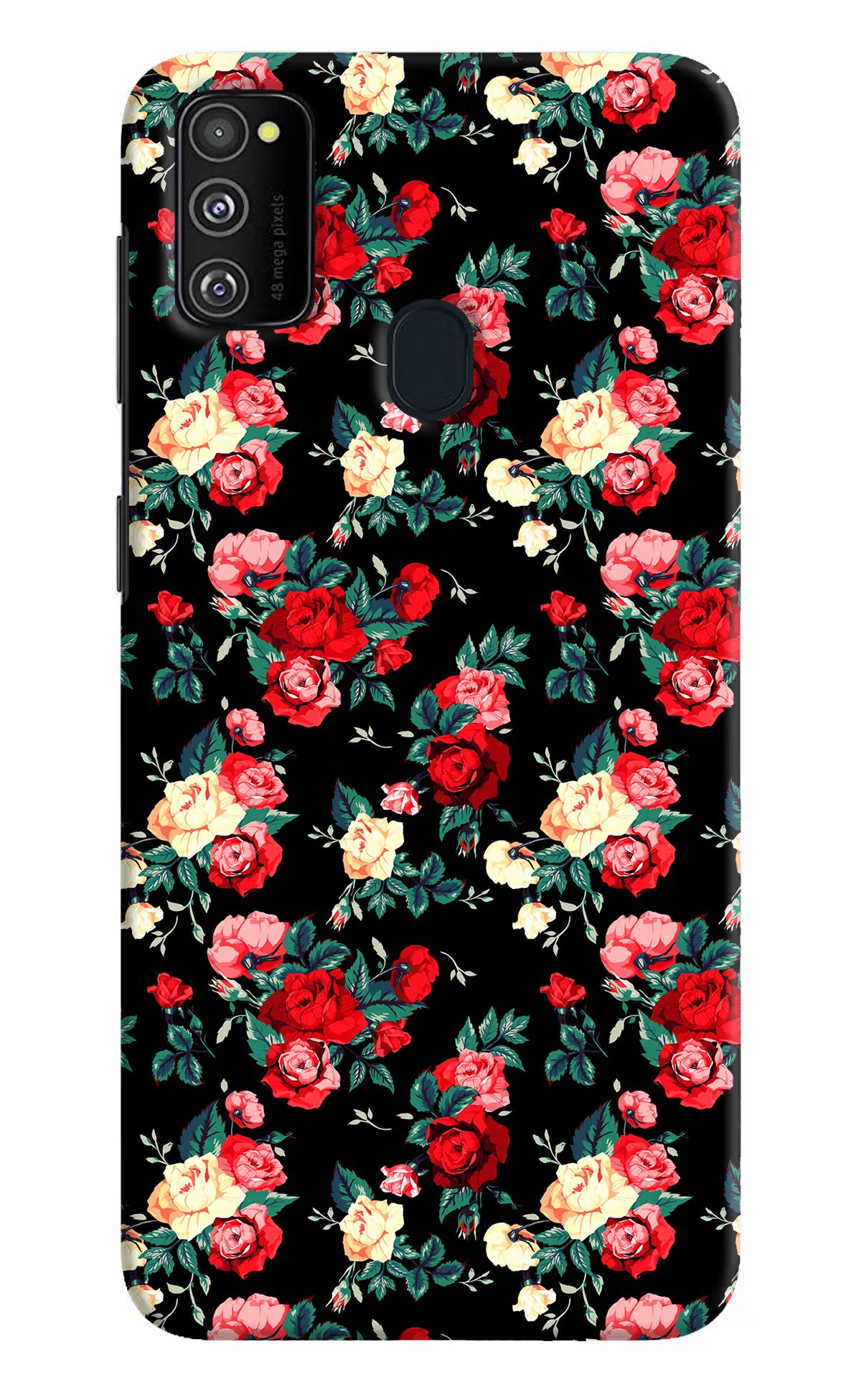 Rose Pattern Samsung M30s Hard Case Back Cover by Casekaro