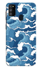 Blue Waves Samsung M30s Hard Case Back Cover by Casekaro