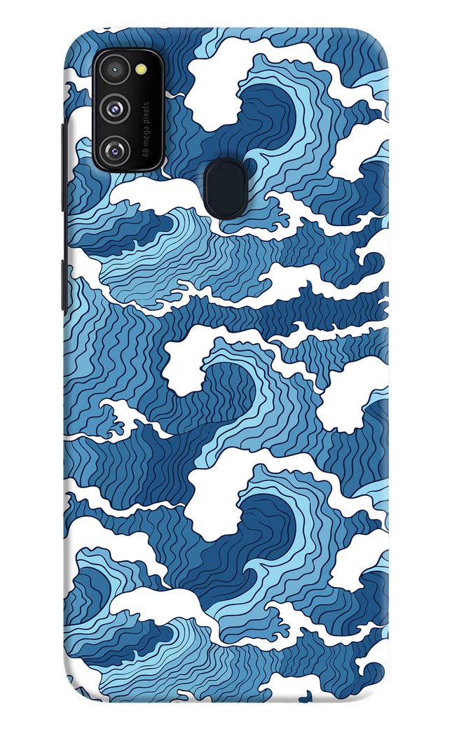 Blue Waves Samsung M30s Hard Case Back Cover by Casekaro