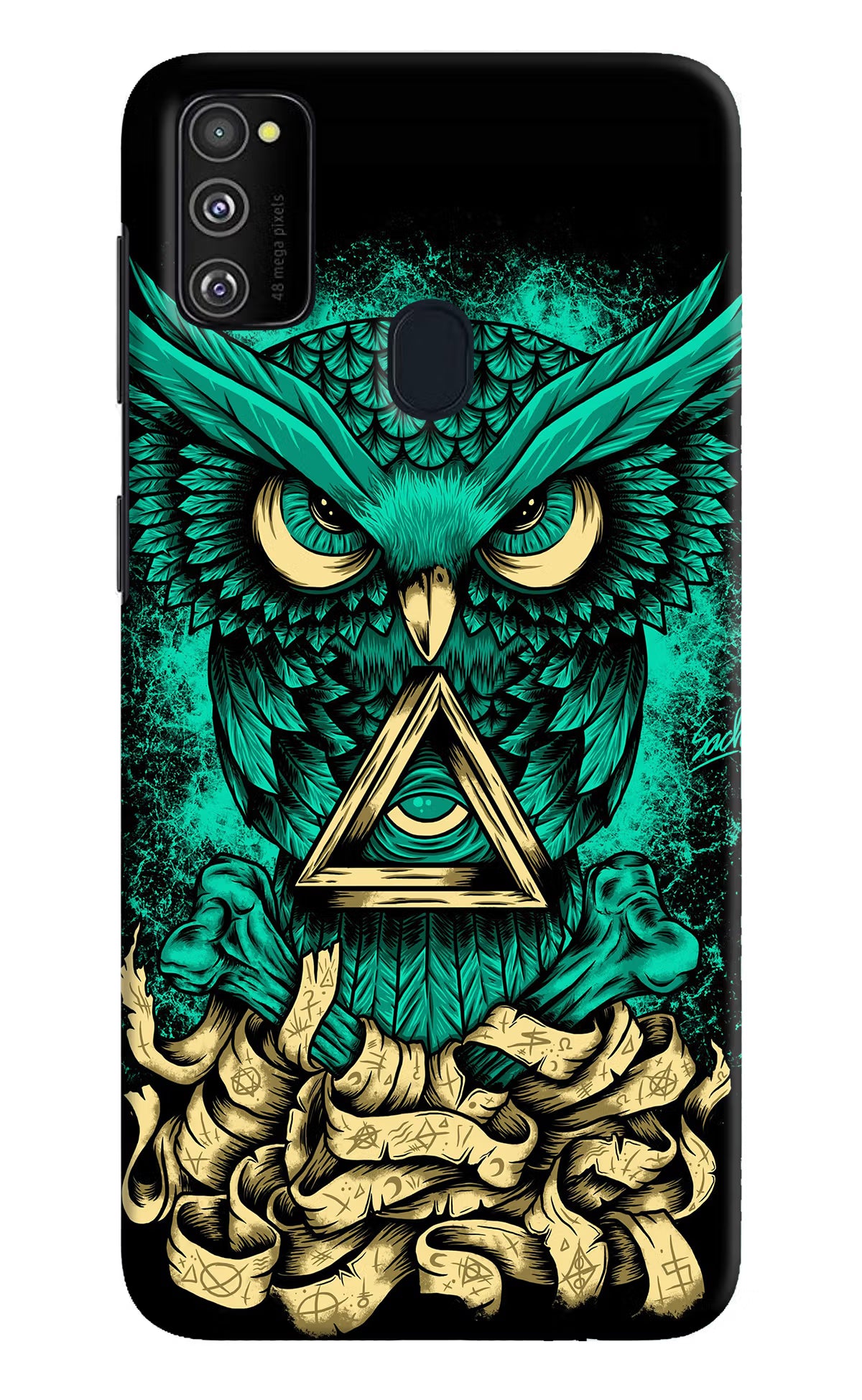 Green Owl Samsung M30s Hard Case Back Cover by Casekaro