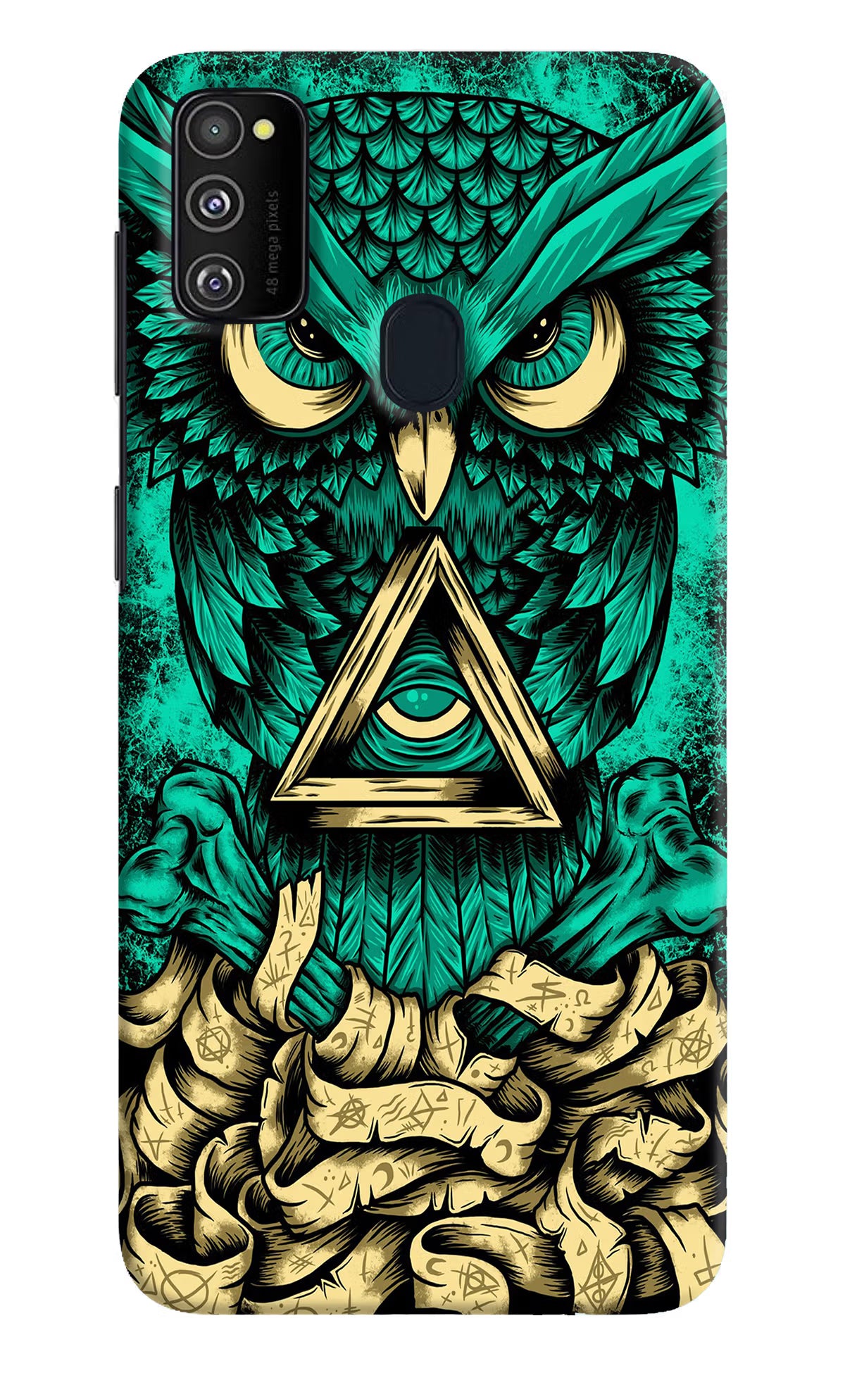 Green Owl Samsung M30s Hard Case Back Cover by Casekaro