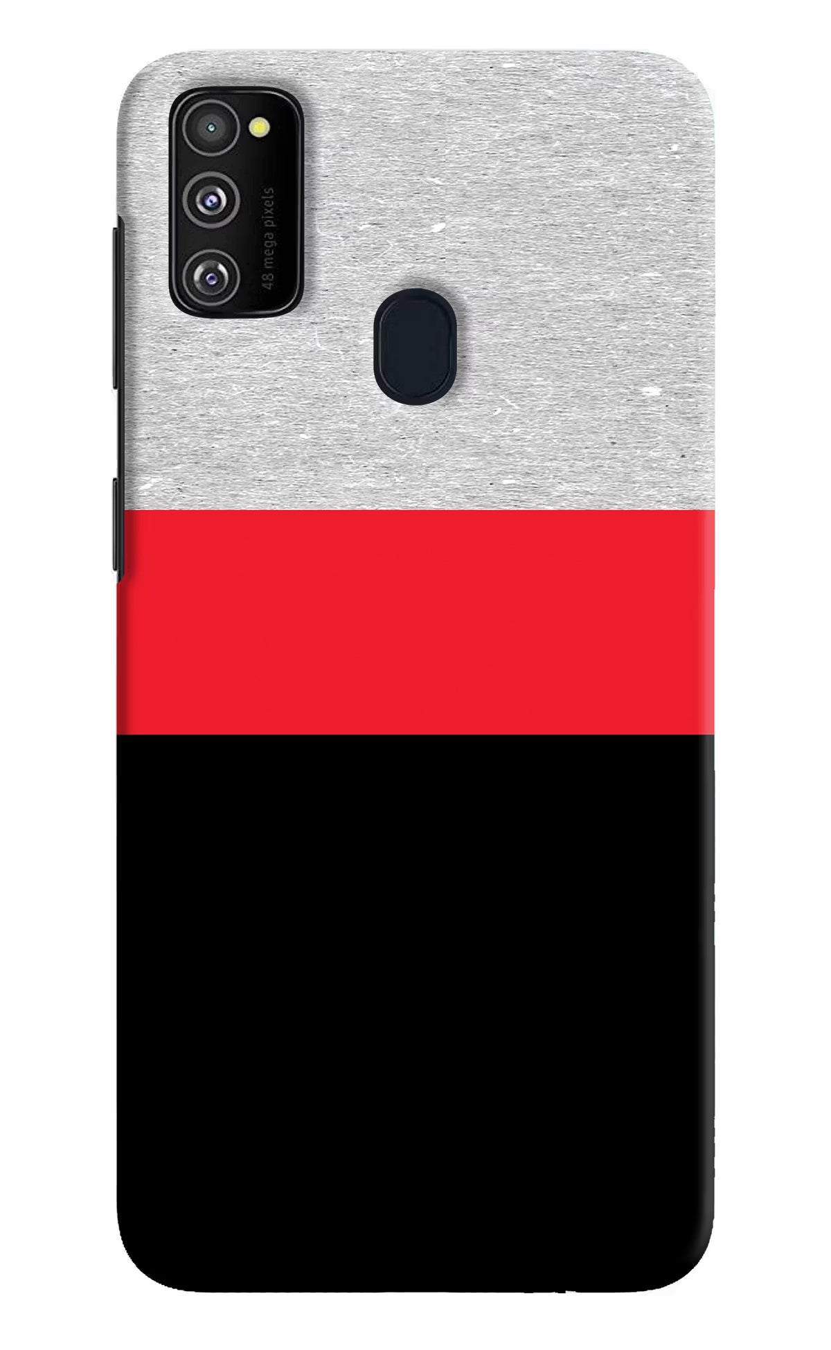 Tri Color Pattern Samsung M30s Hard Case Back Cover by Casekaro