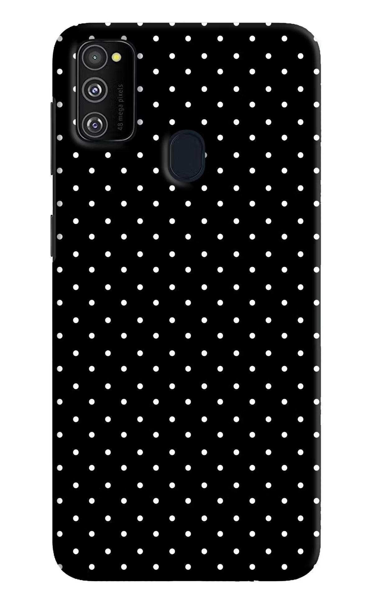 White Dots Samsung M30s Hard Case Back Cover by Casekaro
