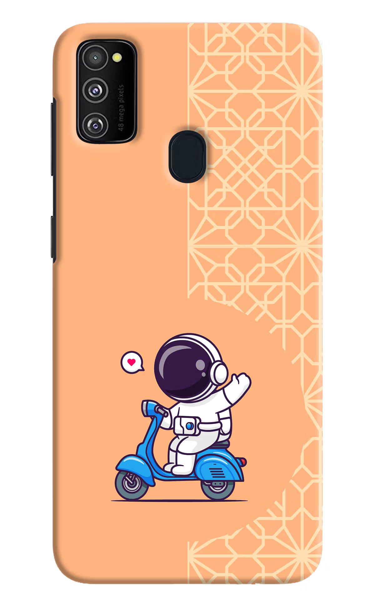 Cute Astronaut Riding Samsung M30s Hard Case Back Cover by Casekaro