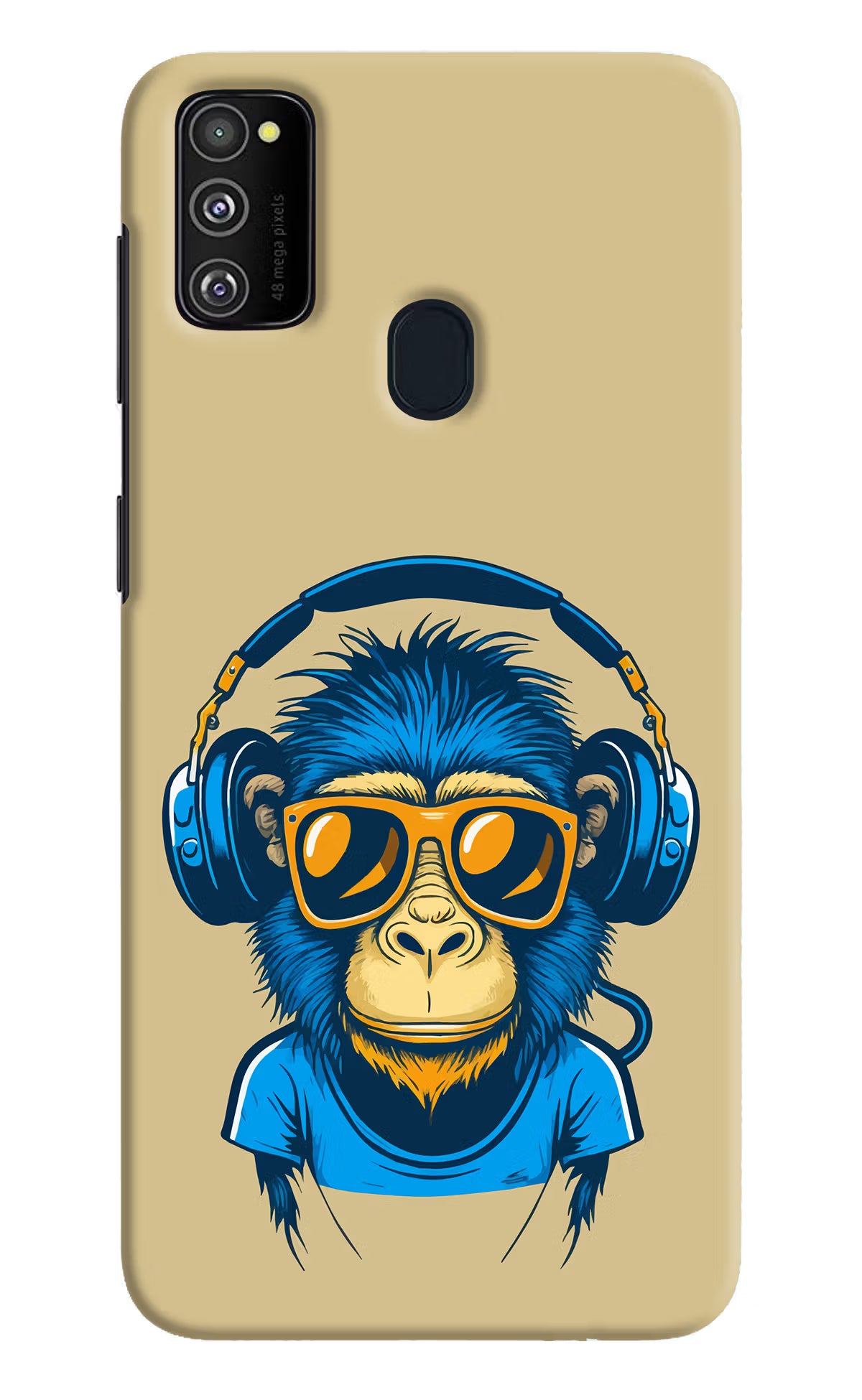 Monkey Headphone Samsung M30s Hard Case Back Cover by Casekaro