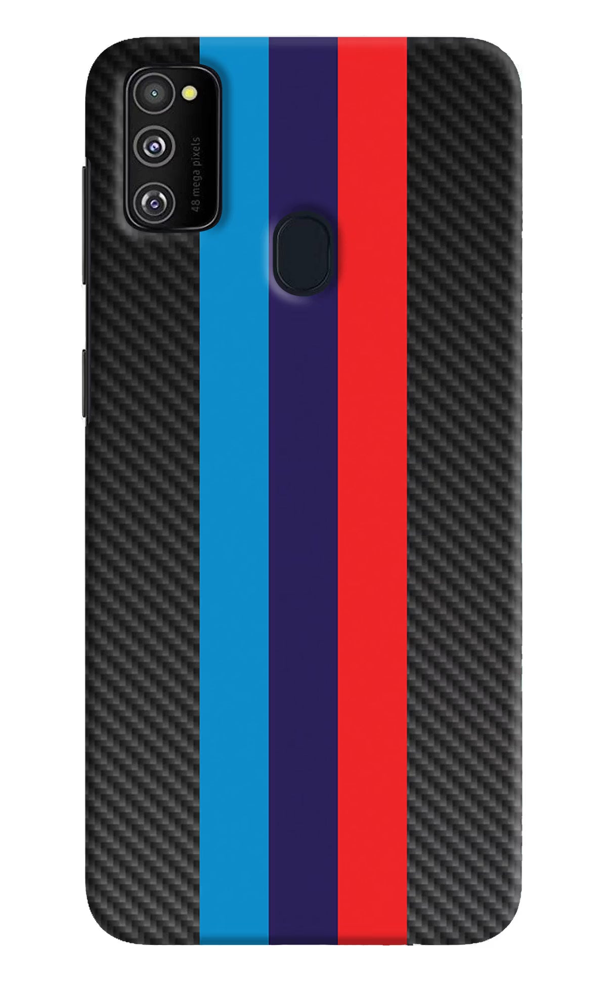 BMW Stripes Pattern Samsung M30s Hard Case Back Cover by Casekaro
