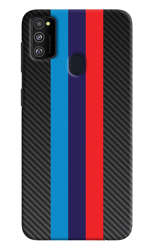 BMW Stripes Pattern Samsung M30s Hard Case Back Cover by Casekaro