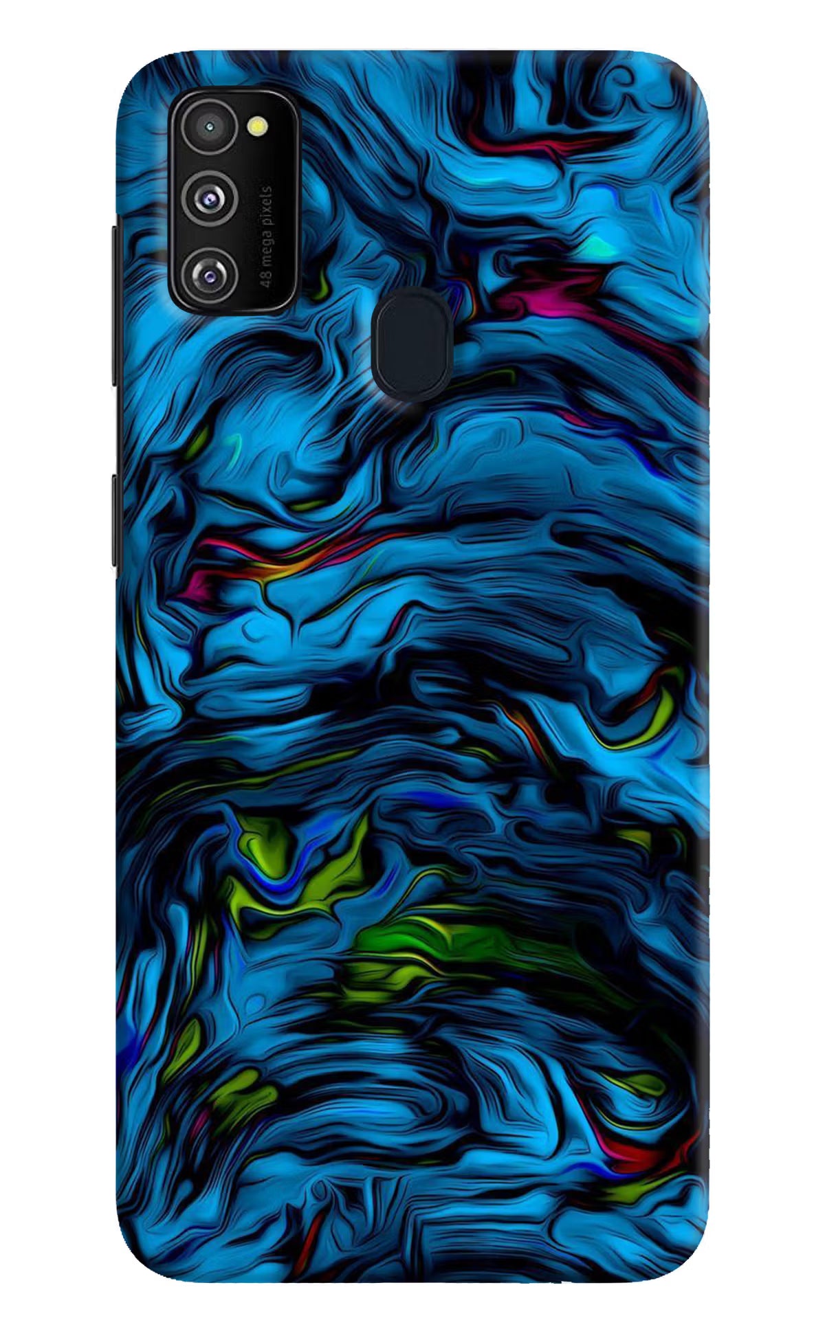 Dark Blue Abstract Samsung M30s Hard Case Back Cover by Casekaro