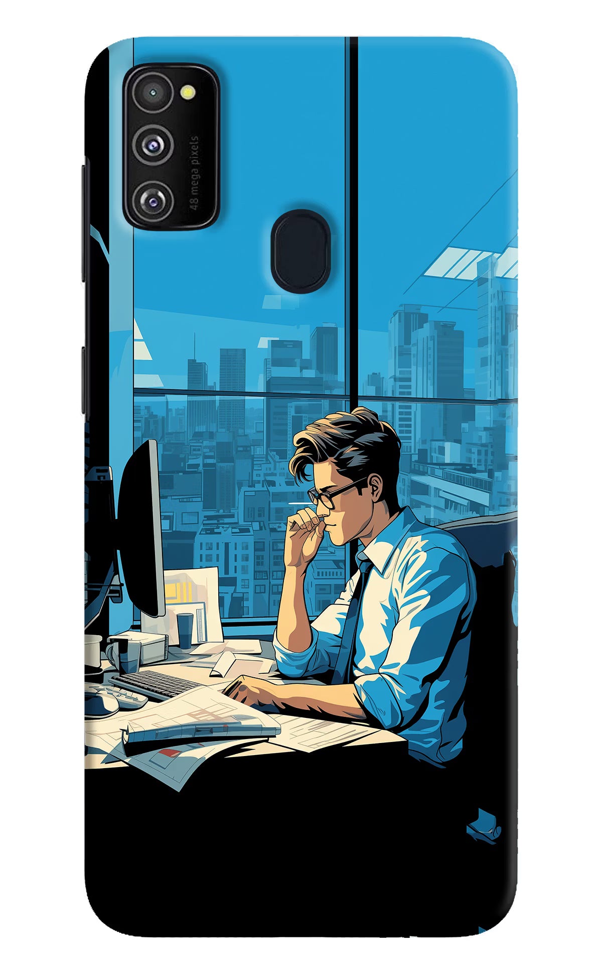 Focused Hustler (AI Generated) Samsung M30s Hard Case Back Cover by Casekaro