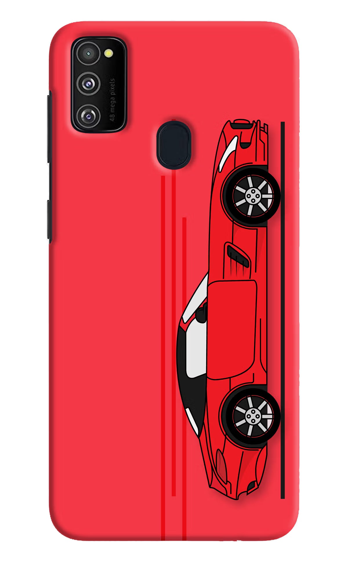 Red Velocity Samsung M30s Hard Case Back Cover by Casekaro