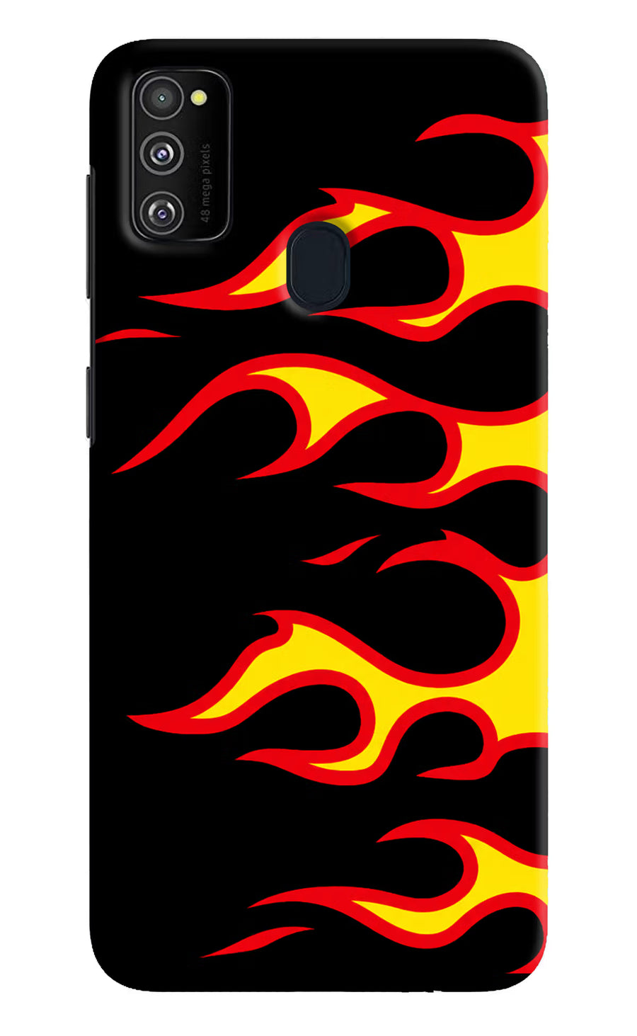 Side Sweep Flames Samsung M30s Back Cover, Hard case
