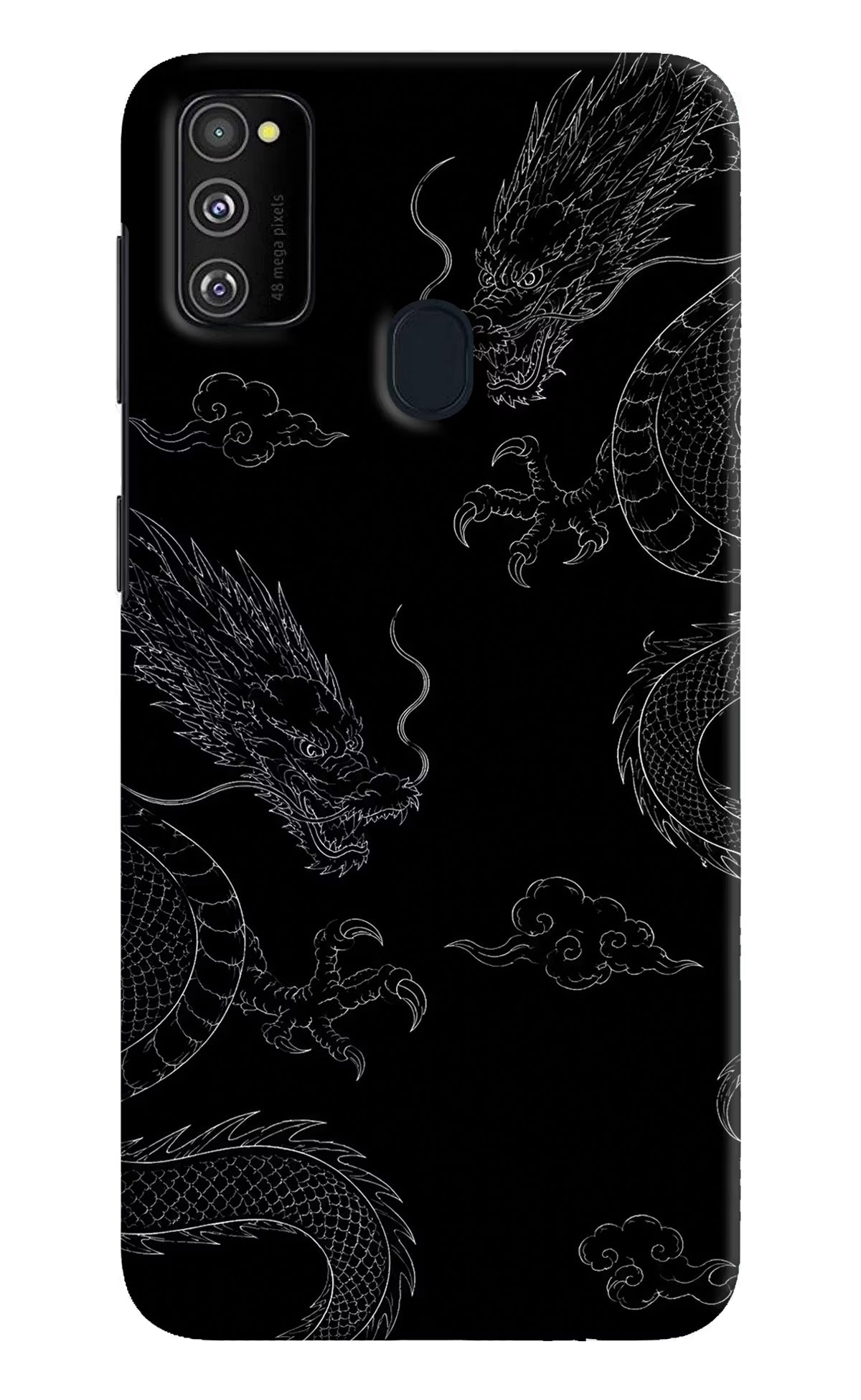 Twin Dragons Samsung M30s Hard Case Back Cover by Casekaro