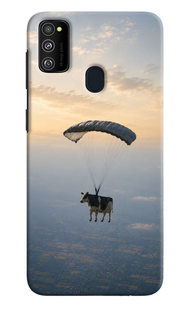 Skydiving Cow Samsung M30s Hard Case Back Cover by Casekaro