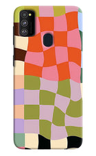 Wavy Grid Samsung M30s Hard Case Back Cover by Casekaro