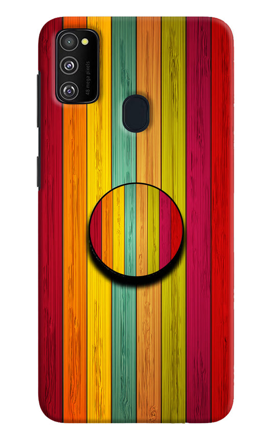 Multicolor Wooden Samsung M30s Pop Case by Casekaro