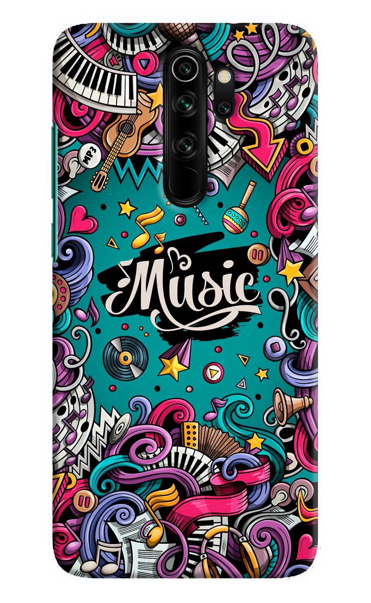 Music Graffiti Redmi Note 8 Pro Hard Case Back Cover by Casekaro