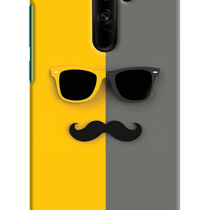 Sunglasses with Mustache Redmi Note 8 Pro Hard Case Back Cover by Casekaro