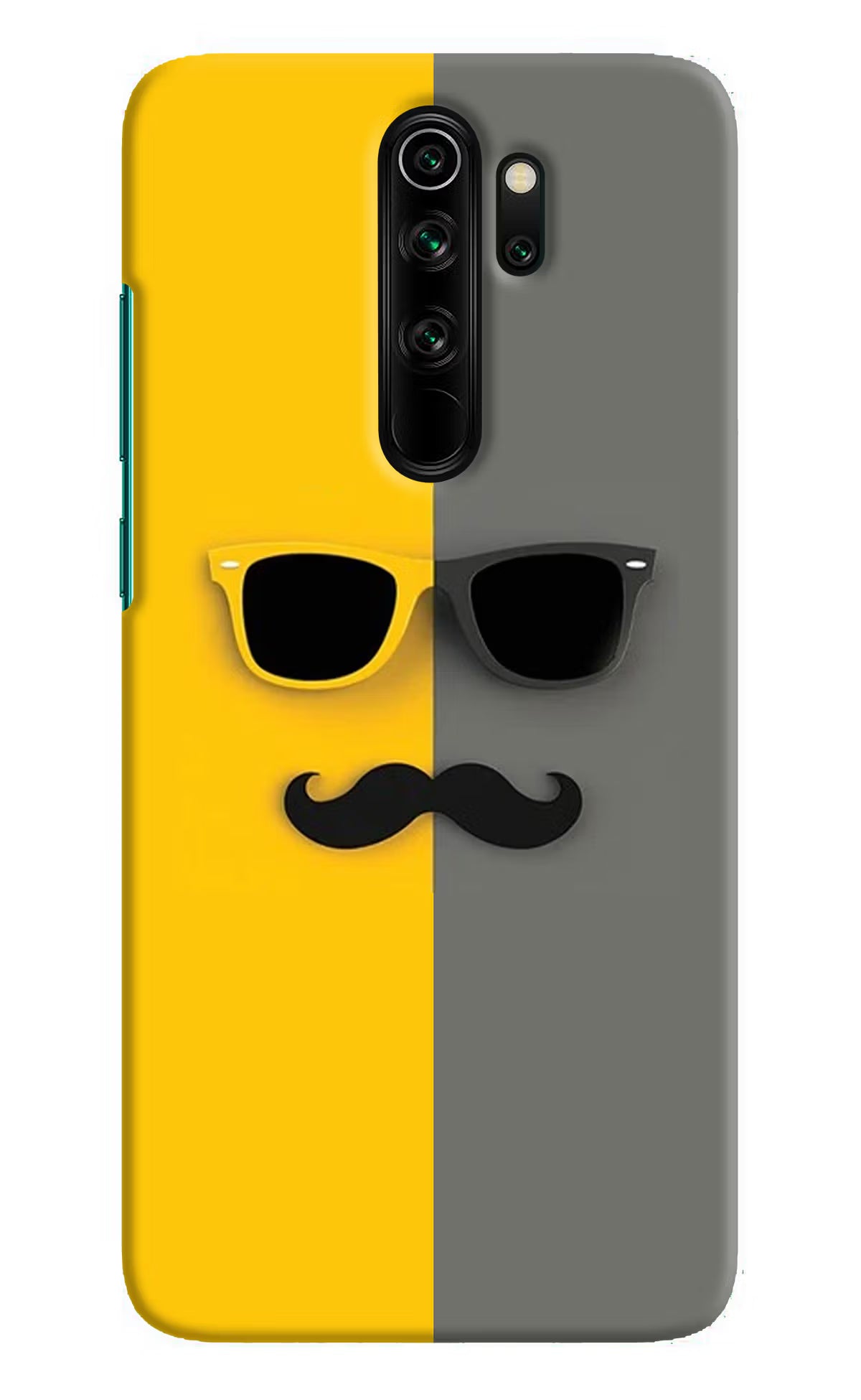 Sunglasses with Mustache Redmi Note 8 Pro Hard Case Back Cover by Casekaro