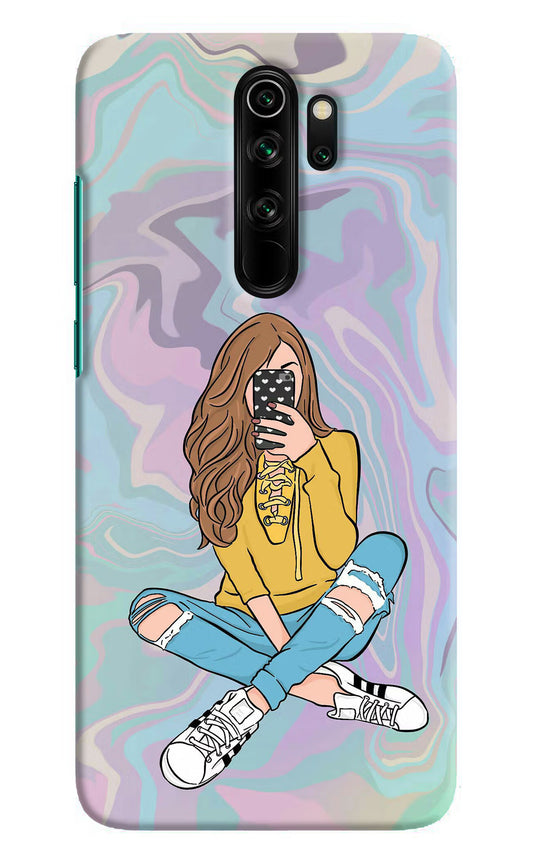 Selfie Girl Redmi Note 8 Pro Hard Case Back Cover by Casekaro