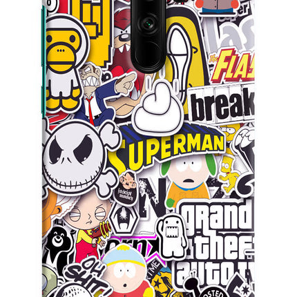 Sticker Bomb Redmi Note 8 Pro Hard Case Back Cover by Casekaro