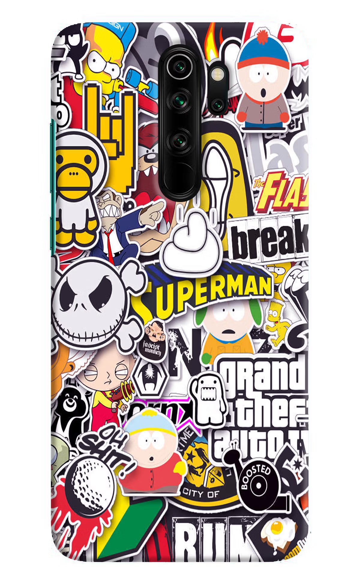 Sticker Bomb Redmi Note 8 Pro Hard Case Back Cover by Casekaro
