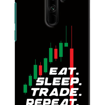 Eat Sleep Trade Repeat Redmi Note 8 Pro Hard Case Back Cover by Casekaro