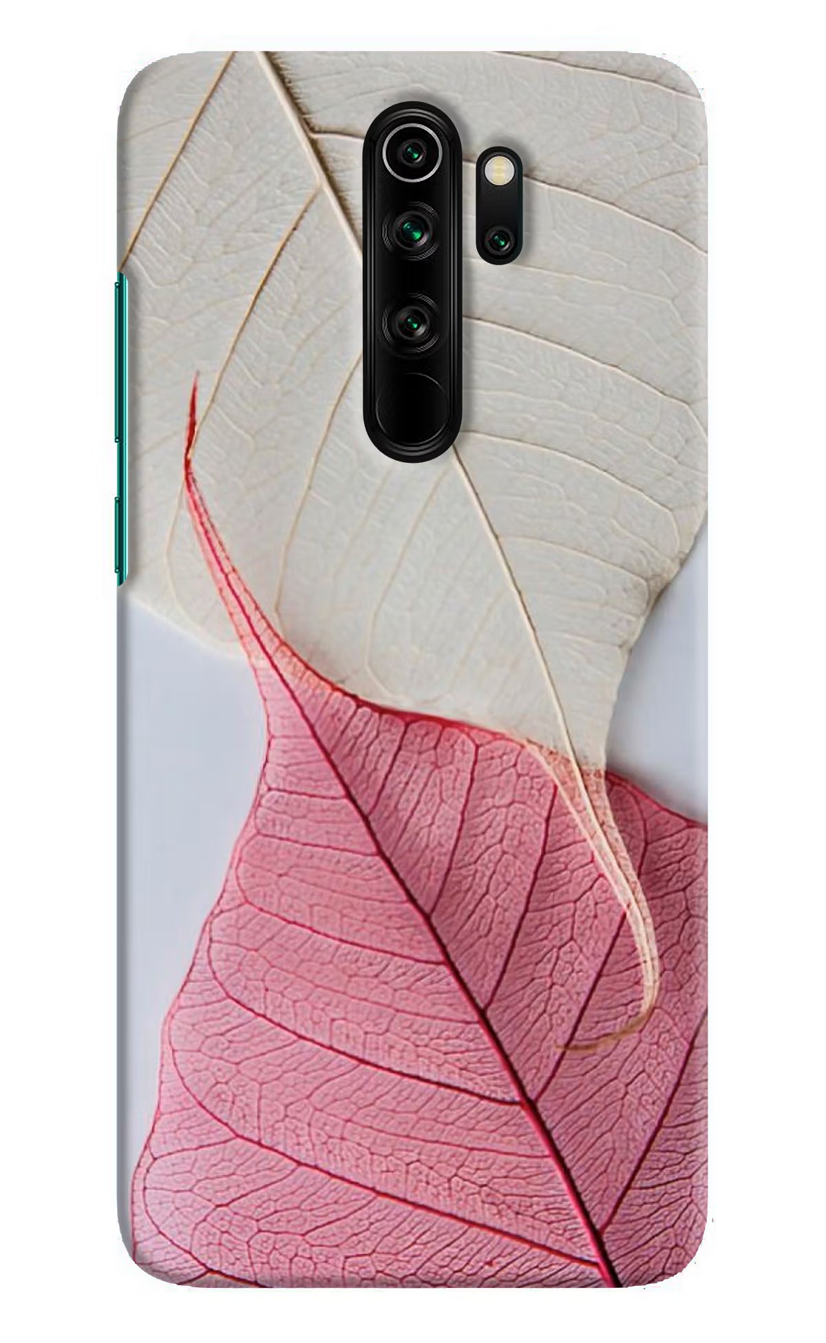 White Pink Leaf Redmi Note 8 Pro Hard Case Back Cover by Casekaro