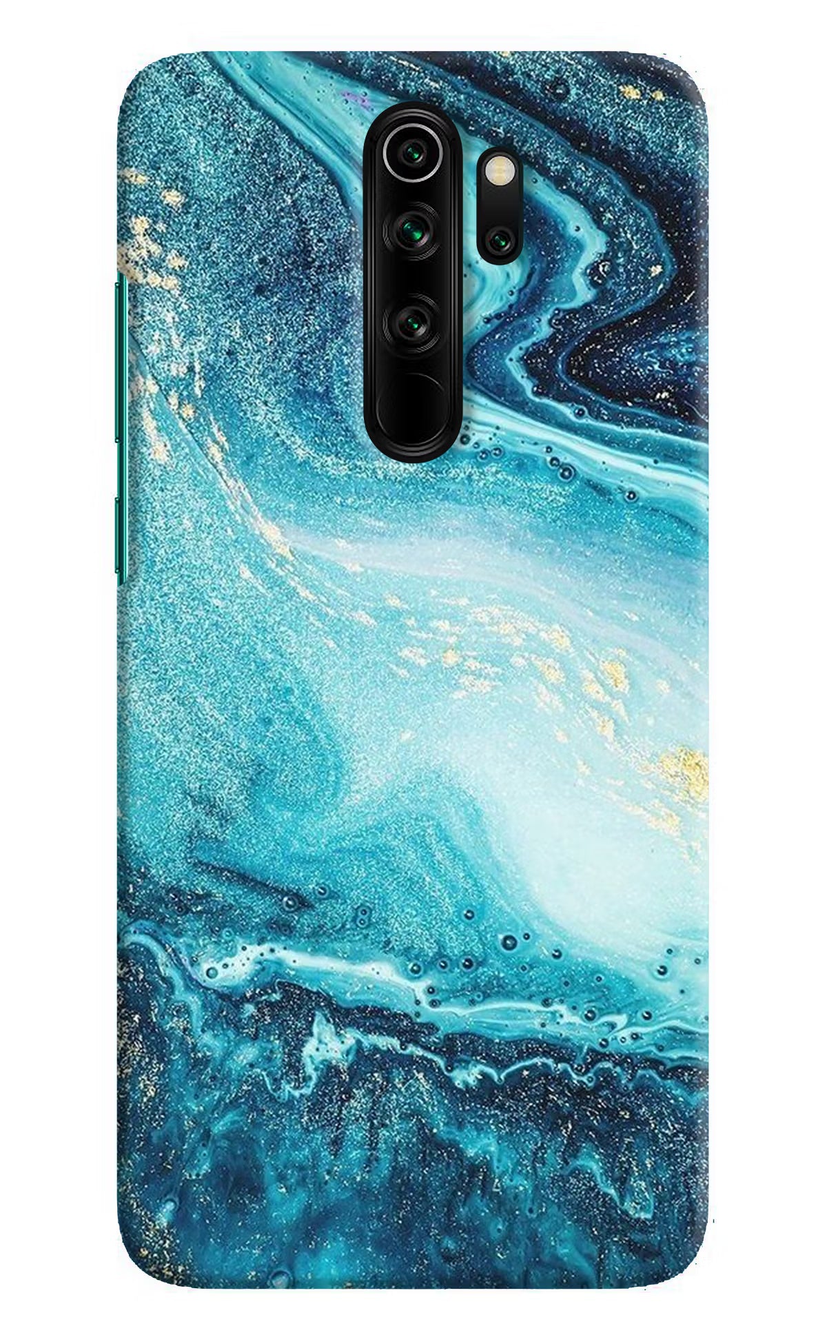 Blue Glitter Marble Redmi Note 8 Pro Hard Case Back Cover by Casekaro