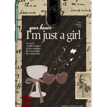 I am just a girl Redmi Note 8 Pro Hard Case Back Cover by Casekaro